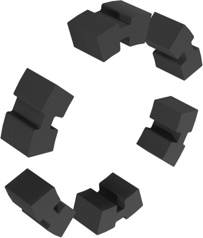 N-EUPEX Elastikelement-472. 90° Shore A. DS-Type